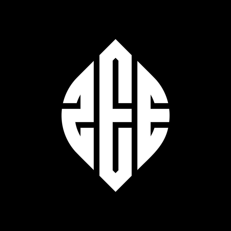diseño de logotipo de letra de círculo zee con forma de círculo y elipse. zee letras elipses con estilo tipográfico. las tres iniciales forman un logo circular. vector de marca de letra de monograma abstracto del emblema del círculo zee.