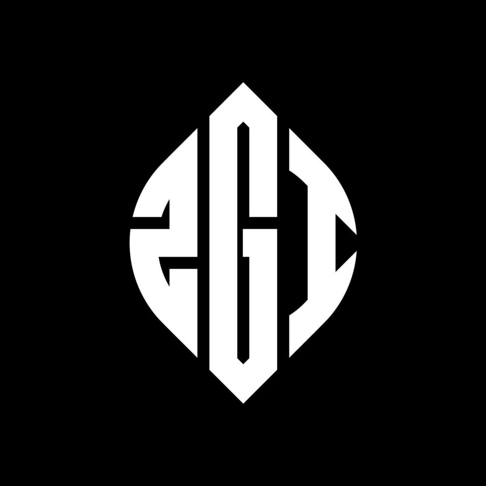 diseño de logotipo de letra de círculo zgi con forma de círculo y elipse. letras elipses zgi con estilo tipográfico. las tres iniciales forman un logo circular. vector de marca de letra de monograma abstracto del emblema del círculo zgi.