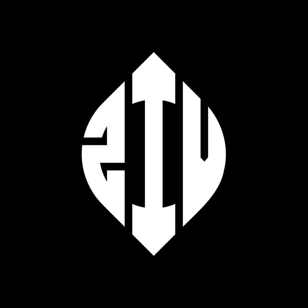 diseño de logotipo de letra de círculo ziv con forma de círculo y elipse. letras elipses ziv con estilo tipográfico. las tres iniciales forman un logo circular. vector de marca de letra de monograma abstracto del emblema del círculo ziv.