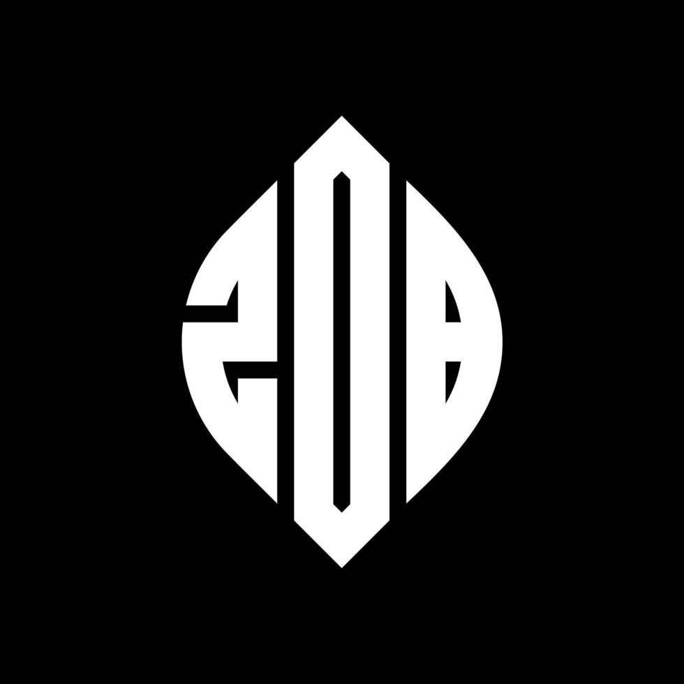 diseño de logotipo de letra de círculo zob con forma de círculo y elipse. letras de elipse zob con estilo tipográfico. las tres iniciales forman un logo circular. vector de marca de letra de monograma abstracto del emblema del círculo zob.