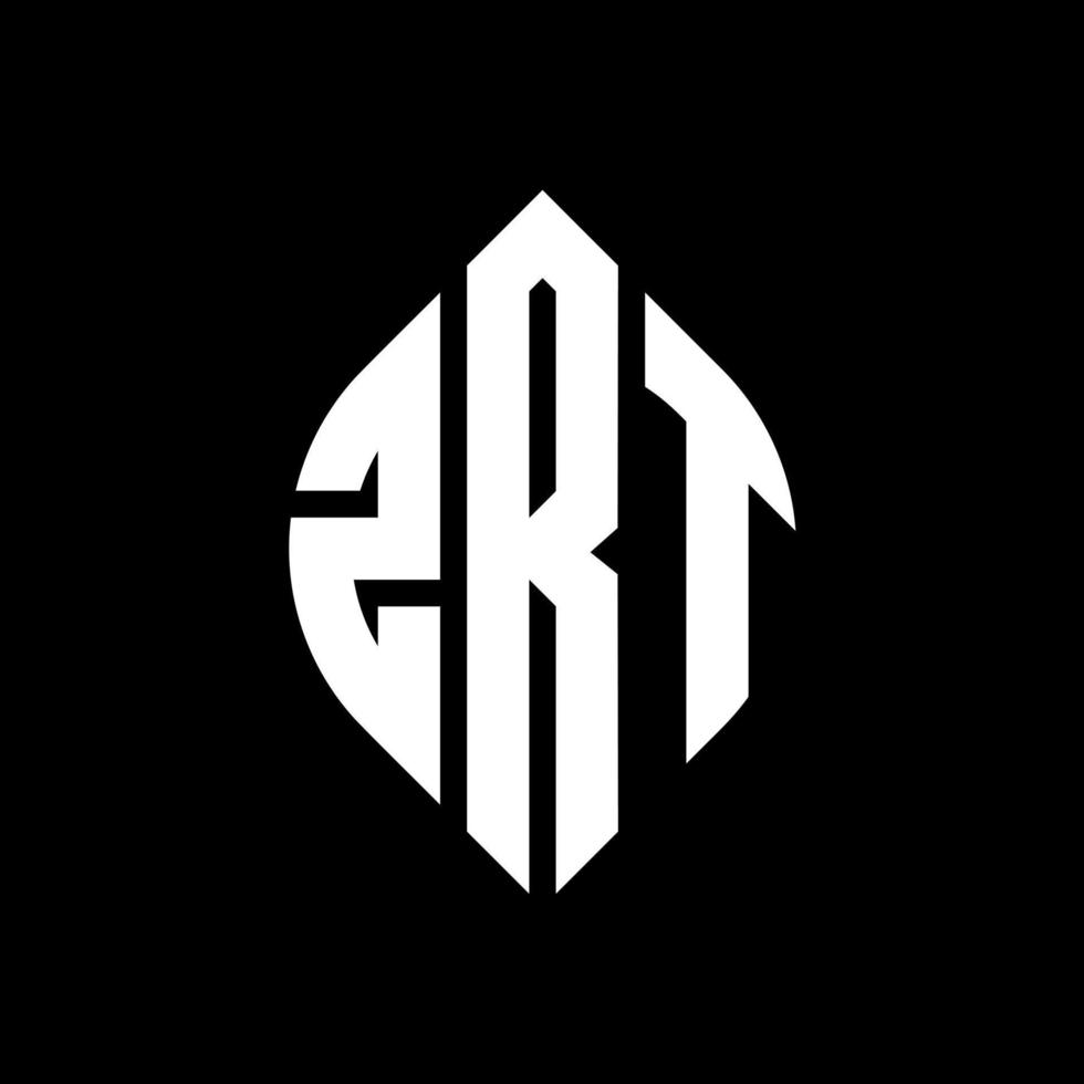 diseño de logotipo de letra de círculo zrt con forma de círculo y elipse. letras de elipse zrt con estilo tipográfico. las tres iniciales forman un logo circular. vector de marca de letra de monograma abstracto del emblema del círculo zrt.