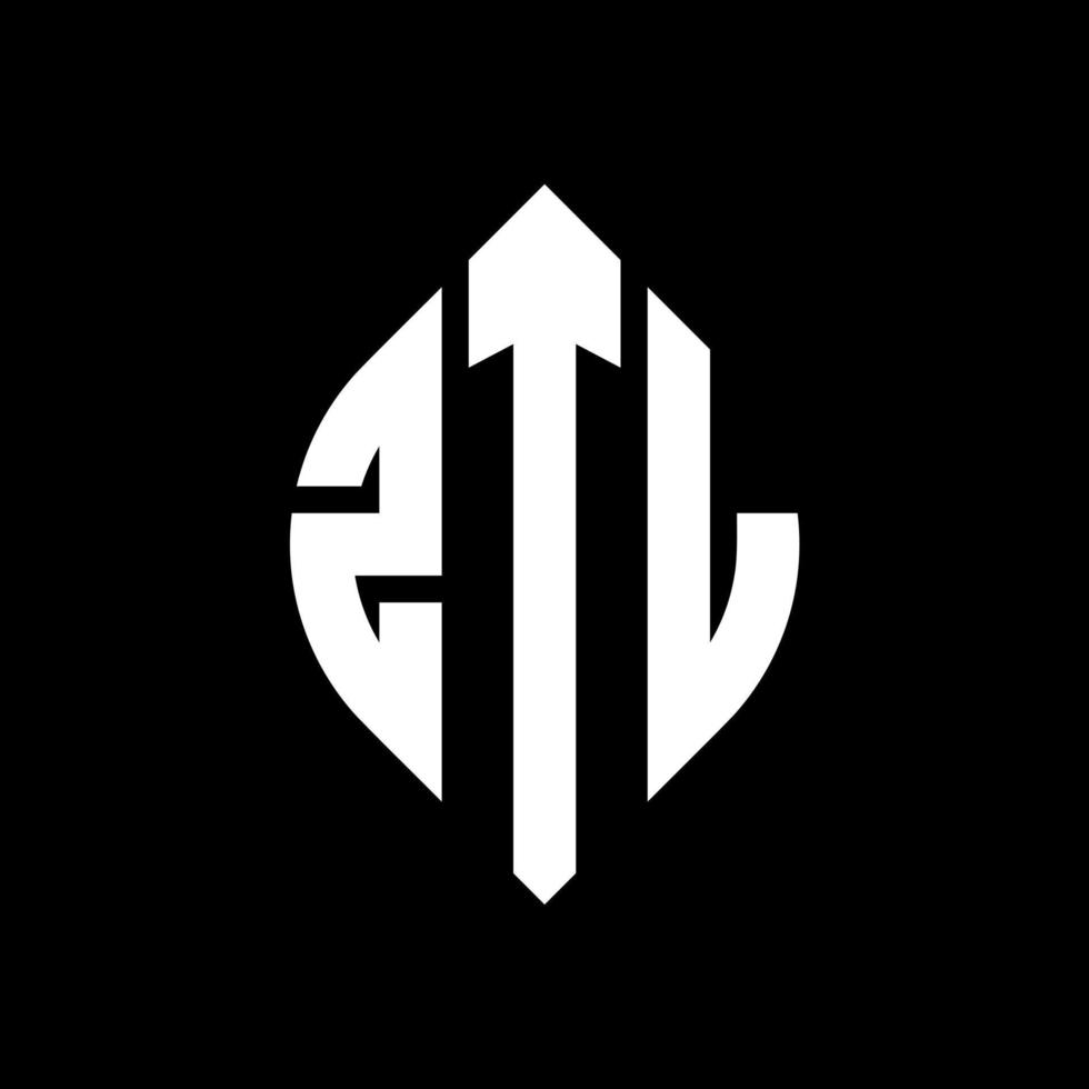 diseño de logotipo de letra de círculo ztl con forma de círculo y elipse. letras elipses ztl con estilo tipográfico. las tres iniciales forman un logo circular. vector de marca de letra de monograma abstracto del emblema del círculo ztl.
