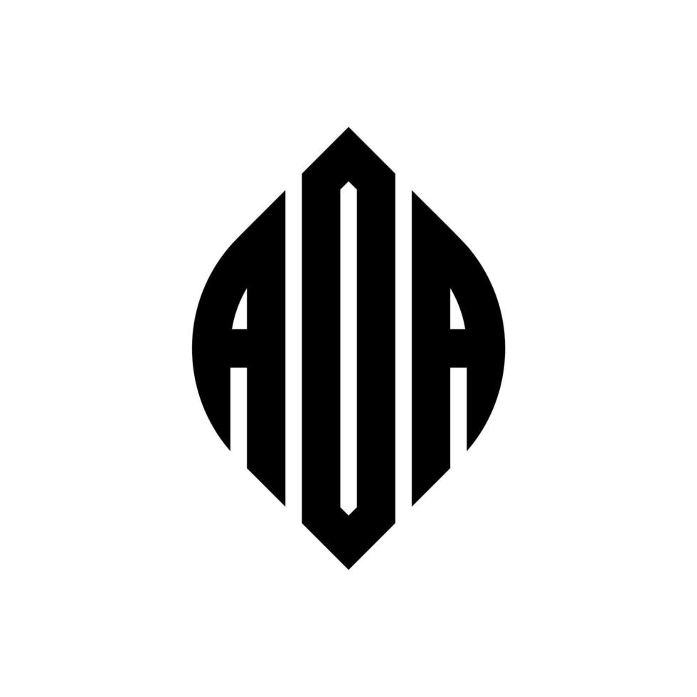 diseño de logotipo de letra circular aoa con forma de círculo y elipse. aoa letras elipses con estilo tipográfico. las tres iniciales forman un logo circular. vector de marca de letra de monograma abstracto del emblema del círculo aoa.