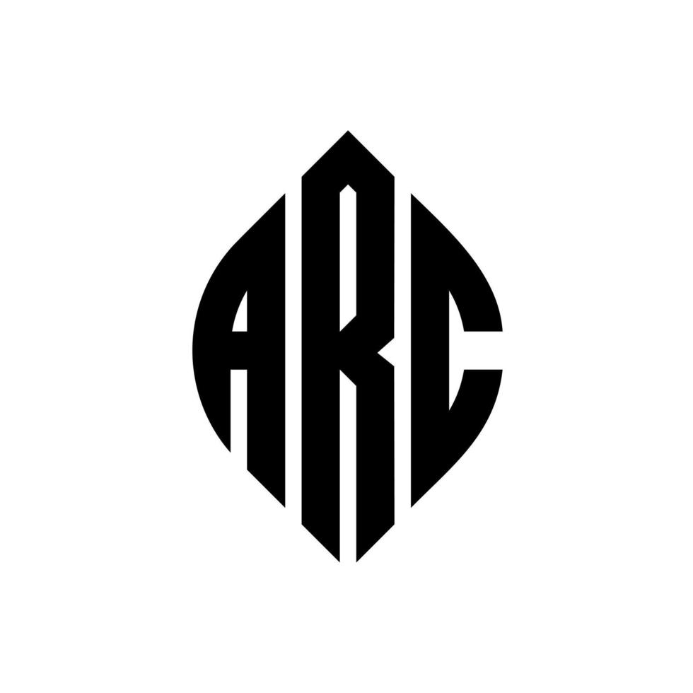 diseño de logotipo de letra de círculo de arco con forma de círculo y elipse. letras de elipse de arco con estilo tipográfico. las tres iniciales forman un logo circular. vector de marca de letra de monograma abstracto de emblema de círculo de arco.