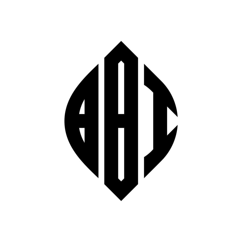 BBI circle letter logo design with circle and ellipse shape. BBI ellipse letters with typographic style. The three initials form a circle logo. BBI Circle Emblem Abstract Monogram Letter Mark Vector. vector
