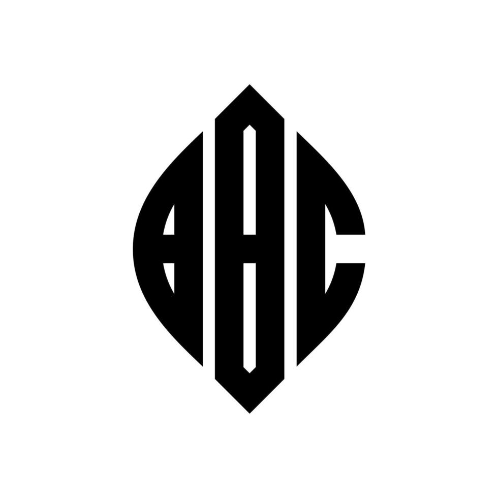 BBC circle letter logo design with circle and ellipse shape. BBC ellipse letters with typographic style. The three initials form a circle logo. BBC Circle Emblem Abstract Monogram Letter Mark Vector. vector