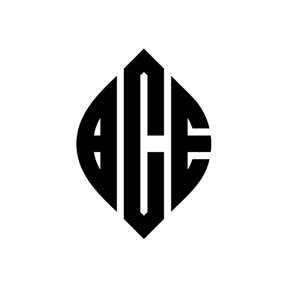 BCE circle letter logo design with circle and ellipse shape. BCE ellipse letters with typographic style. The three initials form a circle logo. BCE Circle Emblem Abstract Monogram Letter Mark Vector. vector