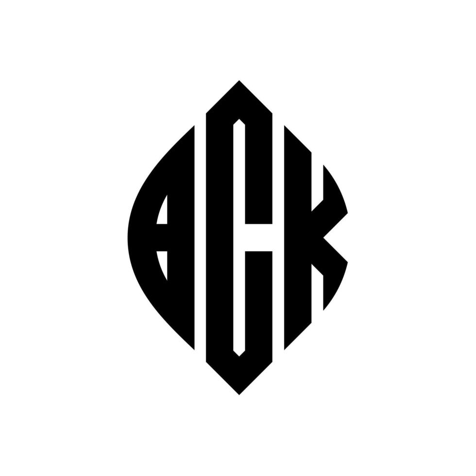 BCK circle letter logo design with circle and ellipse shape. BCK ellipse letters with typographic style. The three initials form a circle logo. BCK Circle Emblem Abstract Monogram Letter Mark Vector. vector