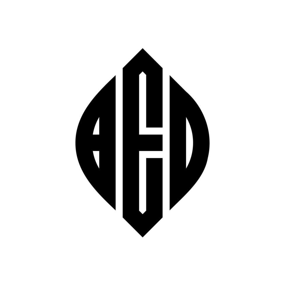 BED circle letter logo design with circle and ellipse shape. BED ellipse letters with typographic style. The three initials form a circle logo. BED Circle Emblem Abstract Monogram Letter Mark Vector. vector