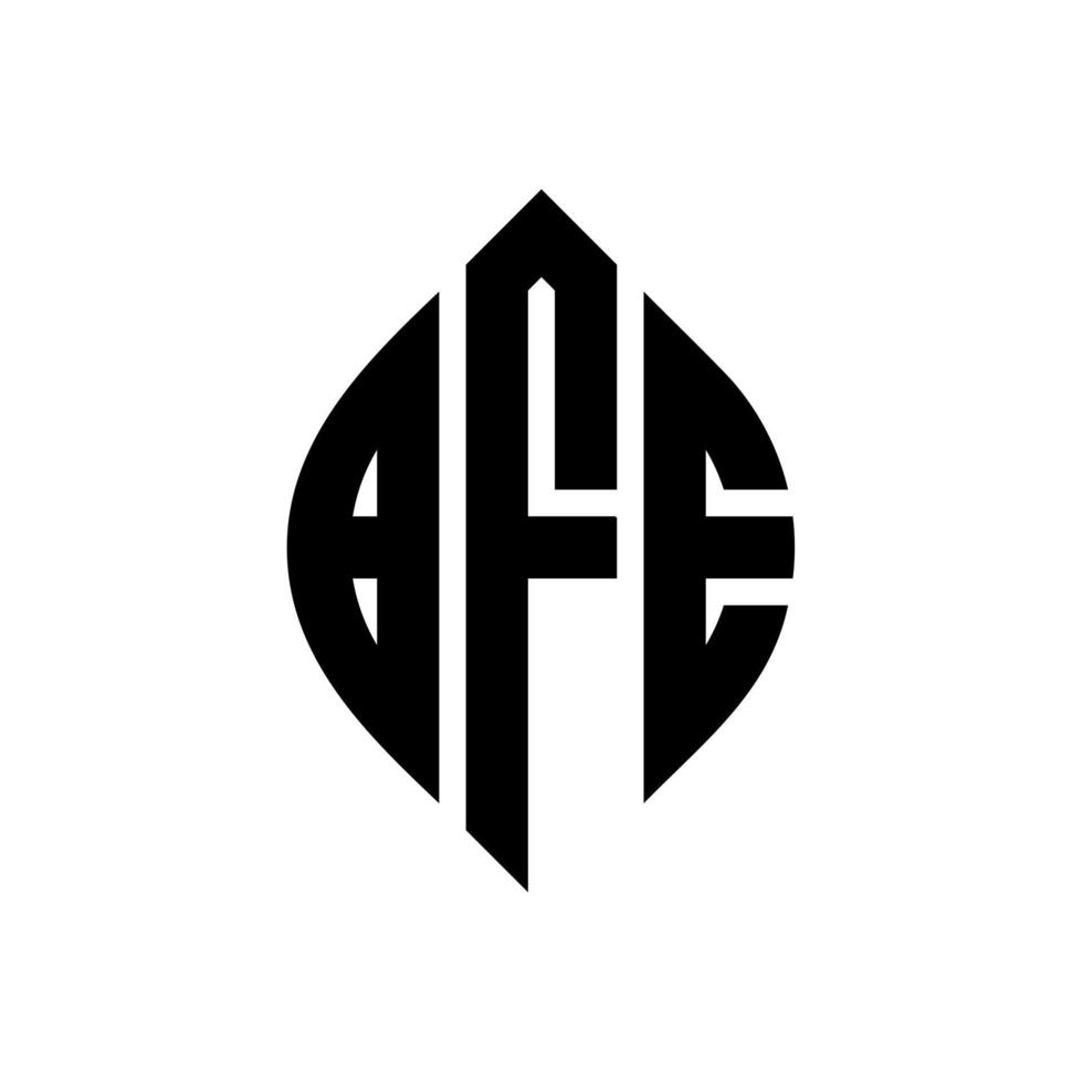 diseño de logotipo de letra de círculo bfe con forma de círculo y elipse. bfe letras elipses con estilo tipográfico. las tres iniciales forman un logo circular. vector de marca de letra de monograma abstracto del emblema del círculo bfe.