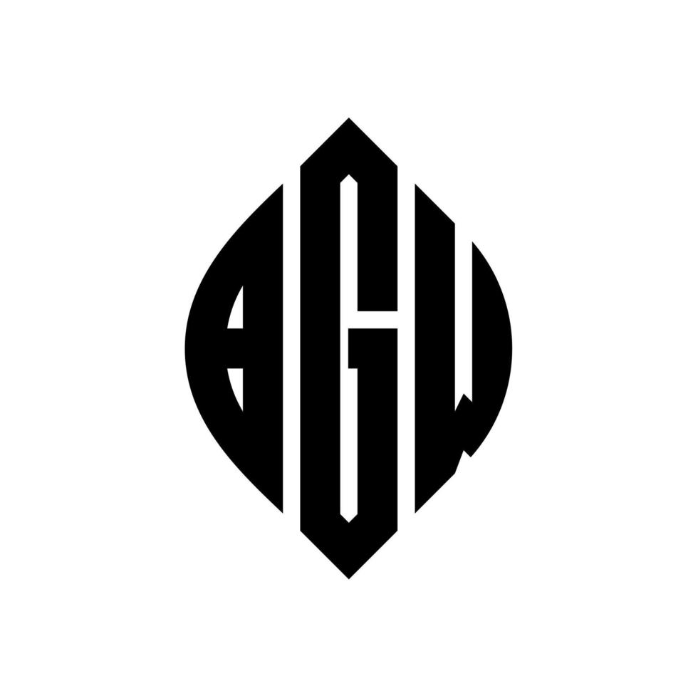 diseño de logotipo de letra de círculo bgw con forma de círculo y elipse. bgw letras elipses con estilo tipográfico. las tres iniciales forman un logo circular. vector de marca de letra de monograma abstracto del emblema del círculo bgw.