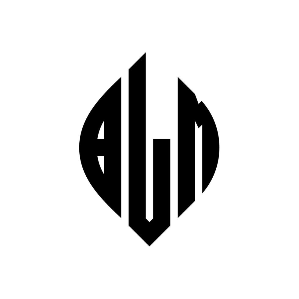 diseño de logotipo de letra de círculo blm con forma de círculo y elipse. letras de elipse blm con estilo tipográfico. las tres iniciales forman un logo circular. vector de marca de letra de monograma abstracto del emblema del círculo blm.