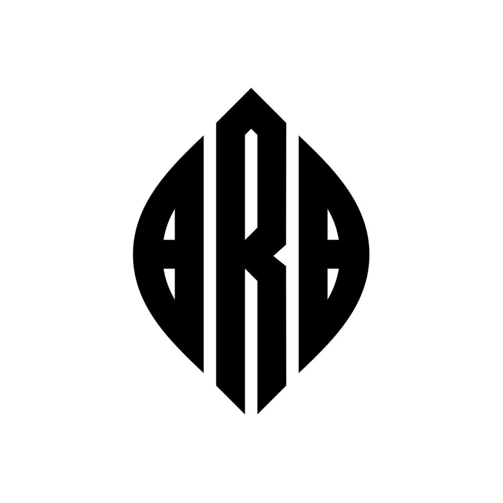 BRB circle letter logo design with circle and ellipse shape. BRB ellipse letters with typographic style. The three initials form a circle logo. BRB Circle Emblem Abstract Monogram Letter Mark Vector. vector
