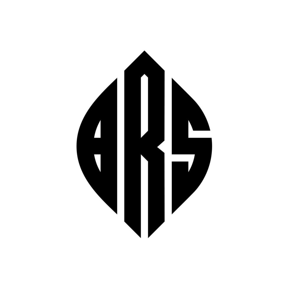 BRS circle letter logo design with circle and ellipse shape. BRS ellipse letters with typographic style. The three initials form a circle logo. BRS Circle Emblem Abstract Monogram Letter Mark Vector. vector