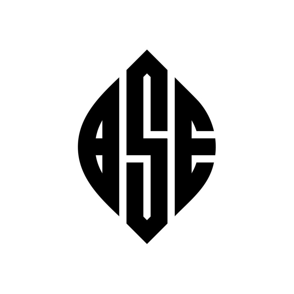 diseño de logotipo de letra de círculo bse con forma de círculo y elipse. bse letras elipses con estilo tipográfico. las tres iniciales forman un logo circular. vector de marca de letra de monograma abstracto del emblema del círculo bse.