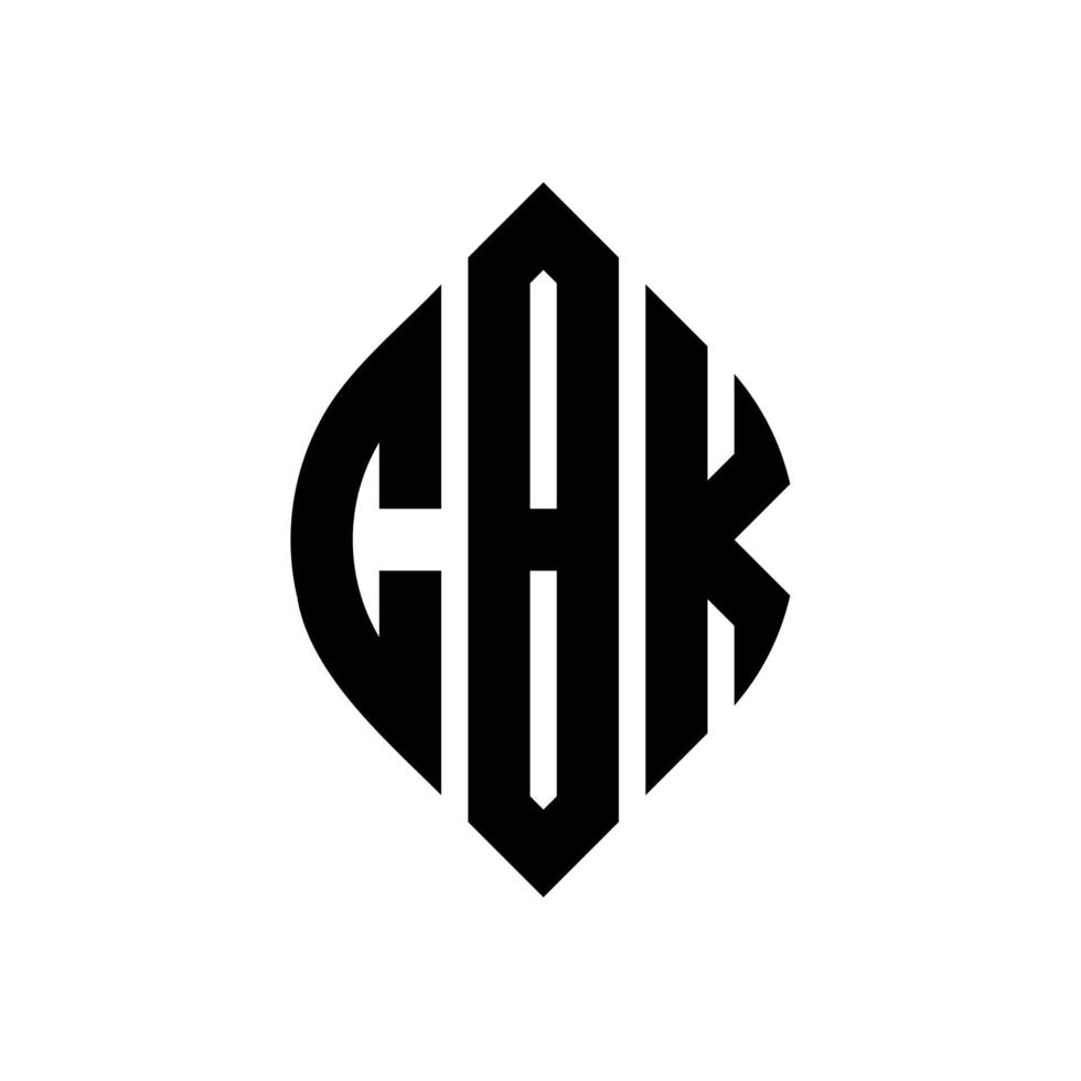 diseño de logotipo de letra de círculo cbk con forma de círculo y elipse. letras de elipse cbk con estilo tipográfico. las tres iniciales forman un logo circular. vector de marca de letra de monograma abstracto del emblema del círculo cbk.