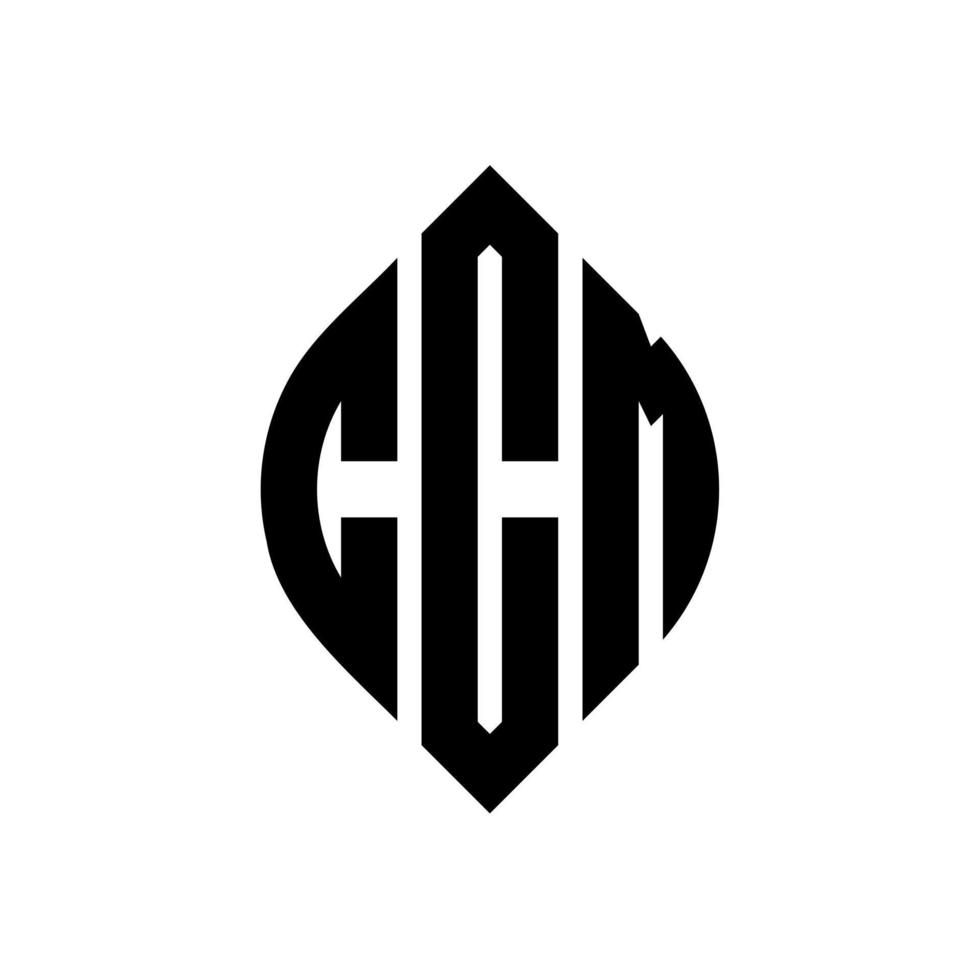 CCM circle letter logo design with circle and ellipse shape. CCM ellipse letters with typographic style. The three initials form a circle logo. CCM Circle Emblem Abstract Monogram Letter Mark Vector. vector