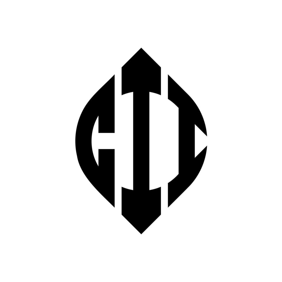 diseño de logotipo de letra de círculo cii con forma de círculo y elipse. cii letras elipses con estilo tipográfico. las tres iniciales forman un logo circular. vector de marca de letra de monograma abstracto del emblema del círculo cii.