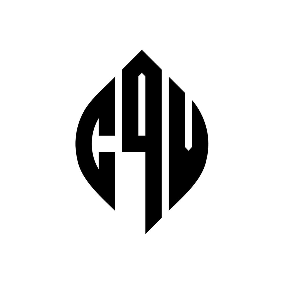 diseño de logotipo de letra de círculo cqv con forma de círculo y elipse. cqv letras elipses con estilo tipográfico. las tres iniciales forman un logo circular. vector de marca de letra de monograma abstracto del emblema del círculo cqv.