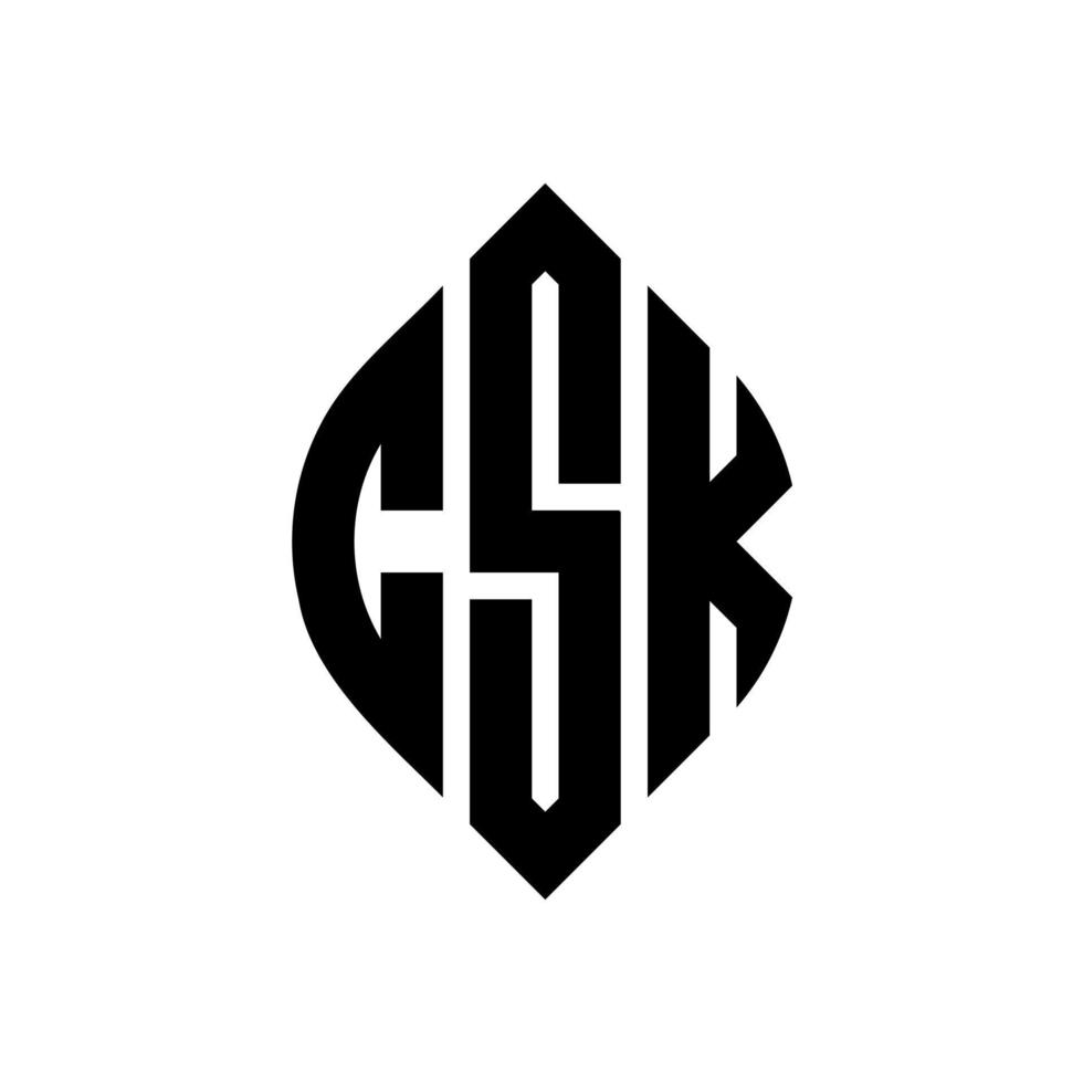 csk diseño de logotipo de letra circular con forma de círculo y elipse. csk letras elipses con estilo tipográfico. las tres iniciales forman un logo circular. csk círculo emblema resumen monograma letra marca vector. vector