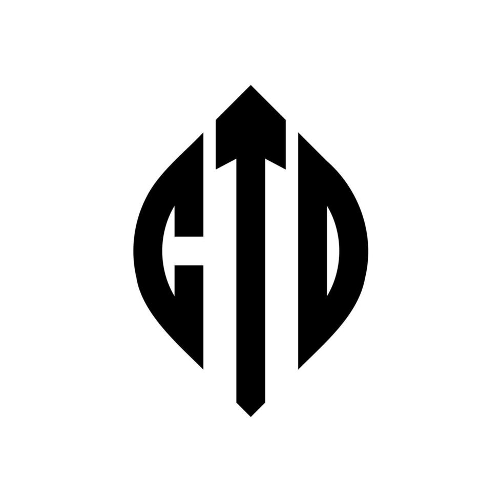 diseño de logotipo de letra de círculo ctd con forma de círculo y elipse. letras de elipse ctd con estilo tipográfico. las tres iniciales forman un logo circular. vector de marca de letra de monograma abstracto del emblema del círculo ctd.