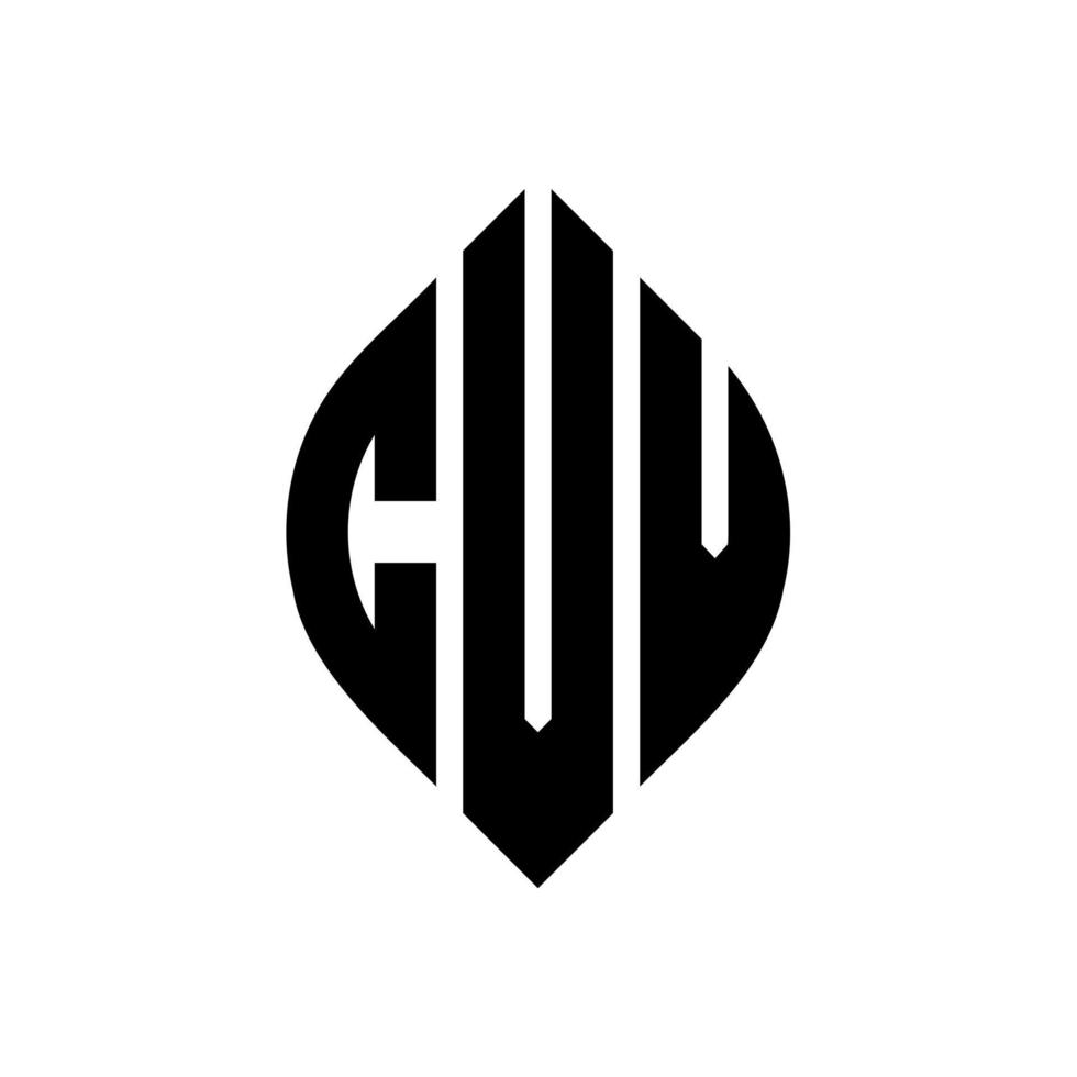 diseño de logotipo de letra de círculo cvv con forma de círculo y elipse. letras de elipse cvv con estilo tipográfico. las tres iniciales forman un logo circular. vector de marca de letra de monograma abstracto del emblema del círculo cvv.