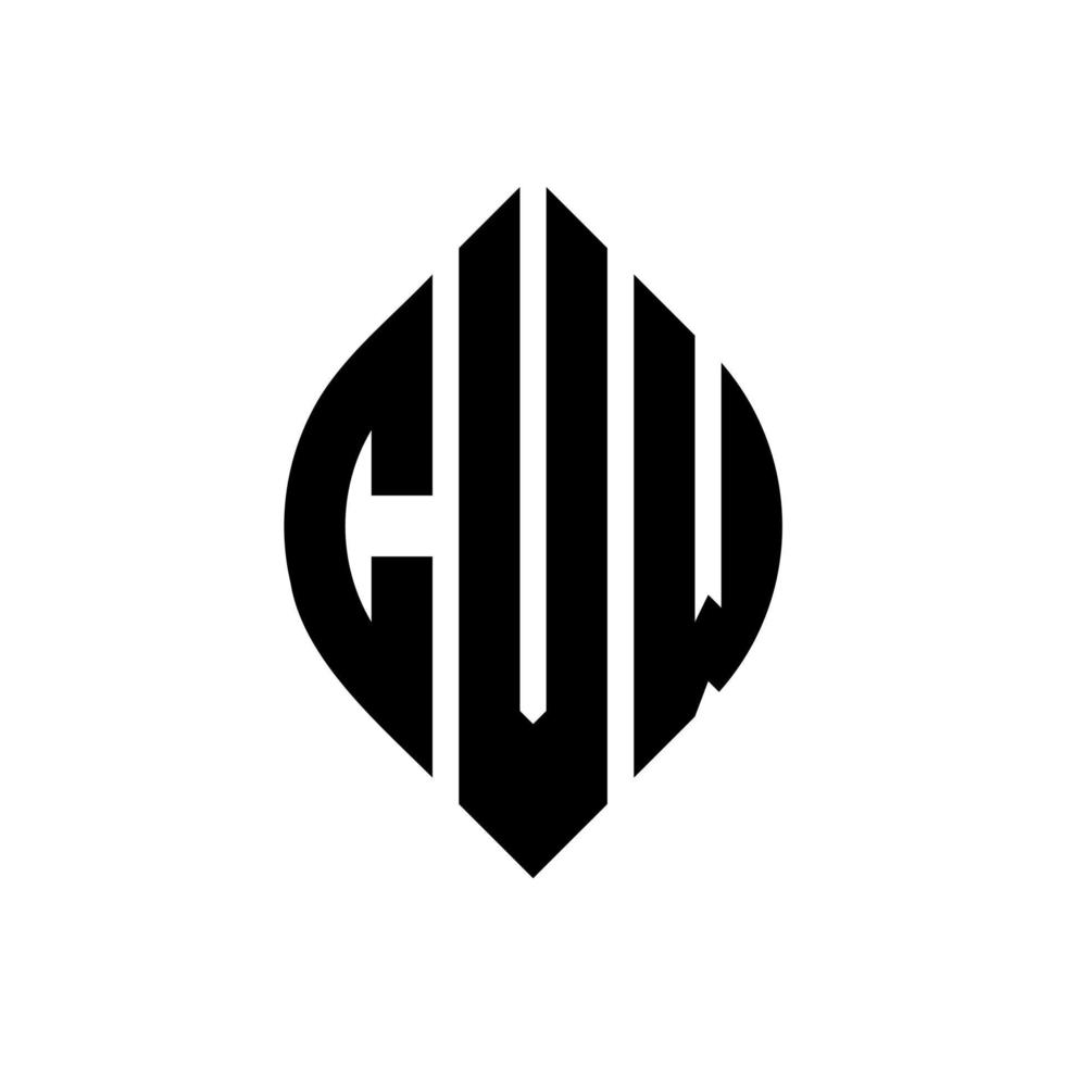 cvw diseño de logotipo de letra circular con forma de círculo y elipse. cvw letras elipses con estilo tipográfico. las tres iniciales forman un logo circular. vector de marca de letra de monograma abstracto del emblema del círculo cvw.