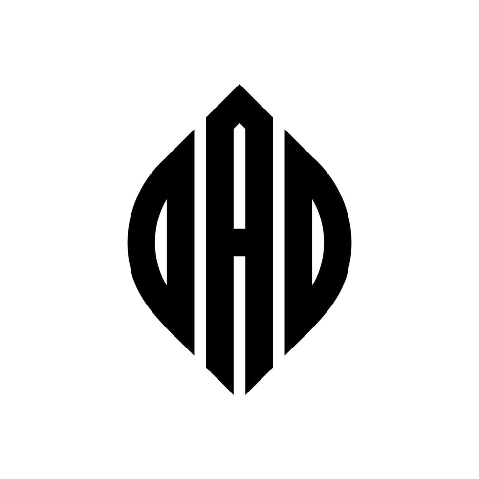 DAD circle letter logo design with circle and ellipse shape. DAD ellipse letters with typographic style. The three initials form a circle logo. DAD Circle Emblem Abstract Monogram Letter Mark Vector. vector