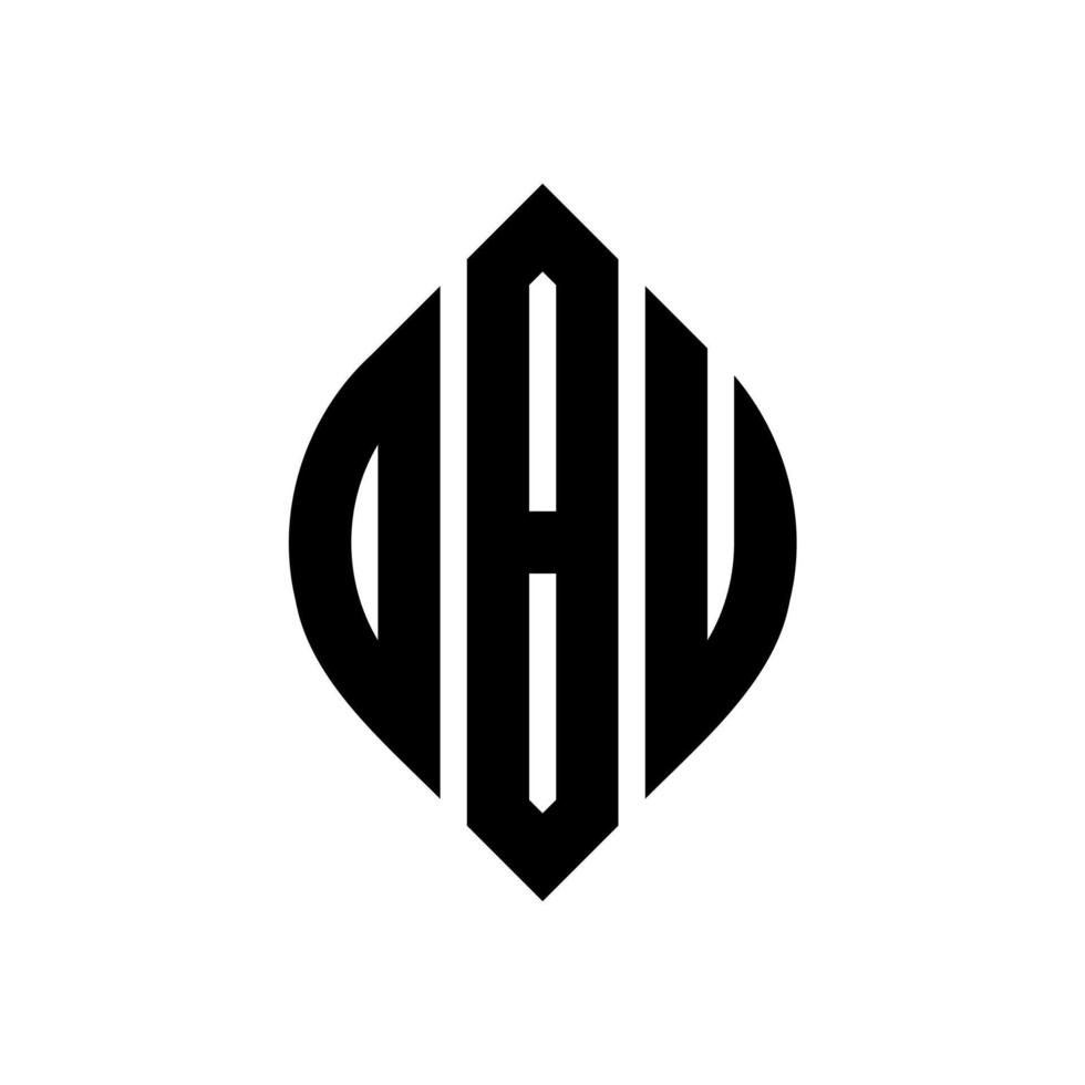 diseño de logotipo de letra de círculo dbu con forma de círculo y elipse. letras de elipse dbu con estilo tipográfico. las tres iniciales forman un logo circular. vector de marca de letra de monograma abstracto del emblema del círculo de dbu.