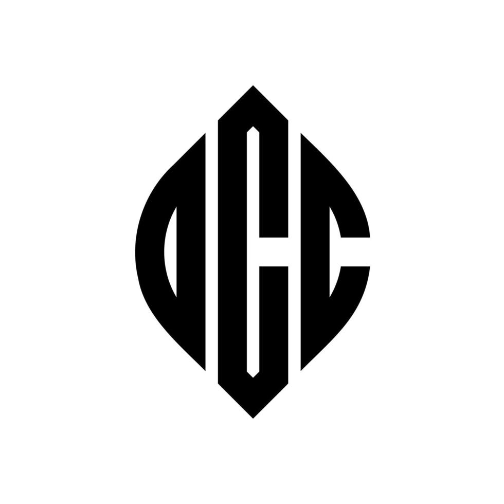 DCC circle letter logo design with circle and ellipse shape. DCC ellipse letters with typographic style. The three initials form a circle logo. DCC Circle Emblem Abstract Monogram Letter Mark Vector. vector