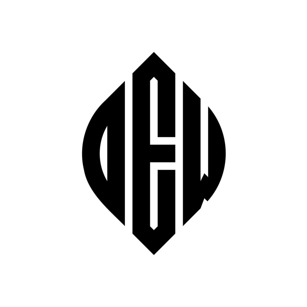 DEW circle letter logo design with circle and ellipse shape. DEW ellipse letters with typographic style. The three initials form a circle logo. DEW Circle Emblem Abstract Monogram Letter Mark Vector. vector