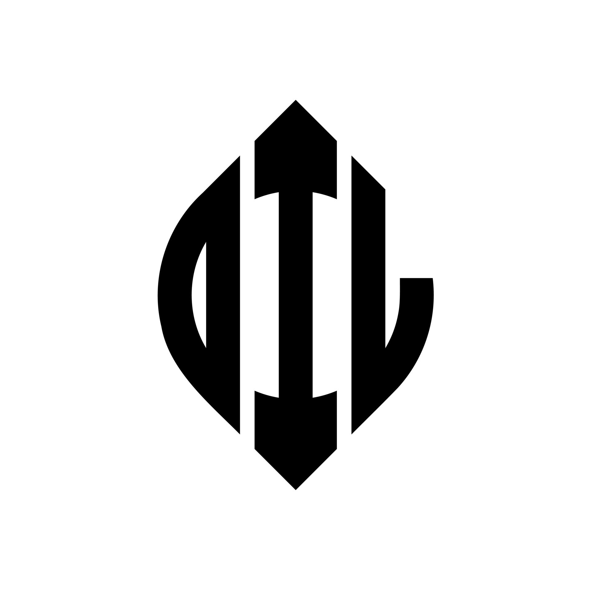 diseño del logotipo de la letra del círculo dil con forma de círculo y