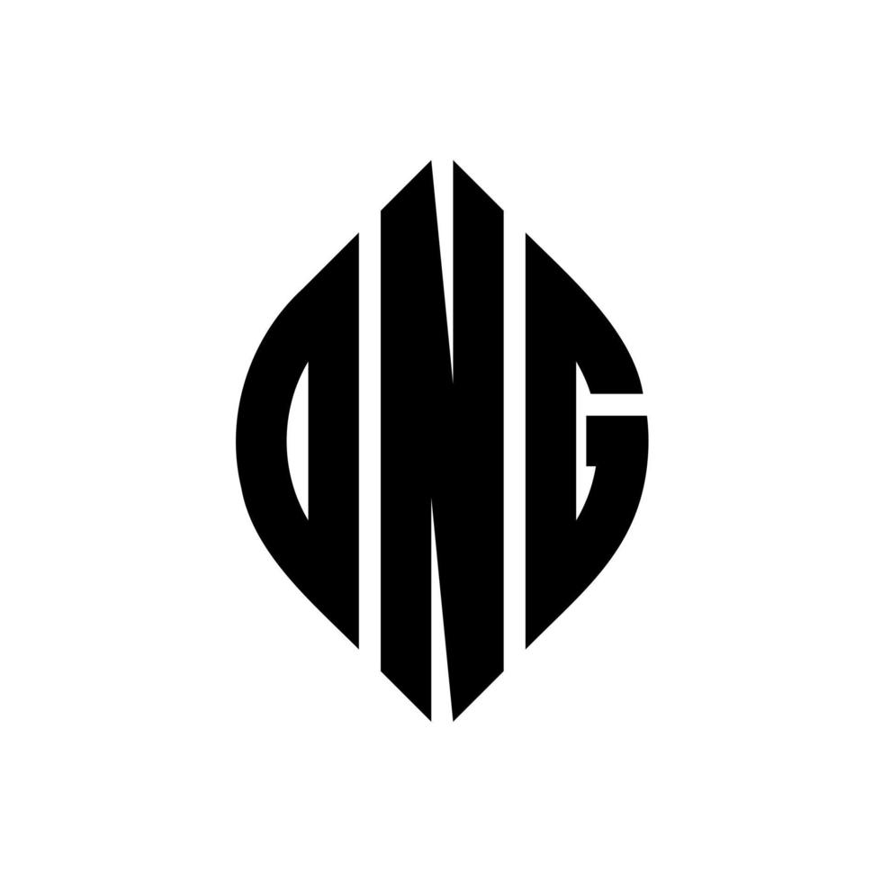 DNG circle letter logo design with circle and ellipse shape. DNG ellipse letters with typographic style. The three initials form a circle logo. DNG Circle Emblem Abstract Monogram Letter Mark Vector. vector
