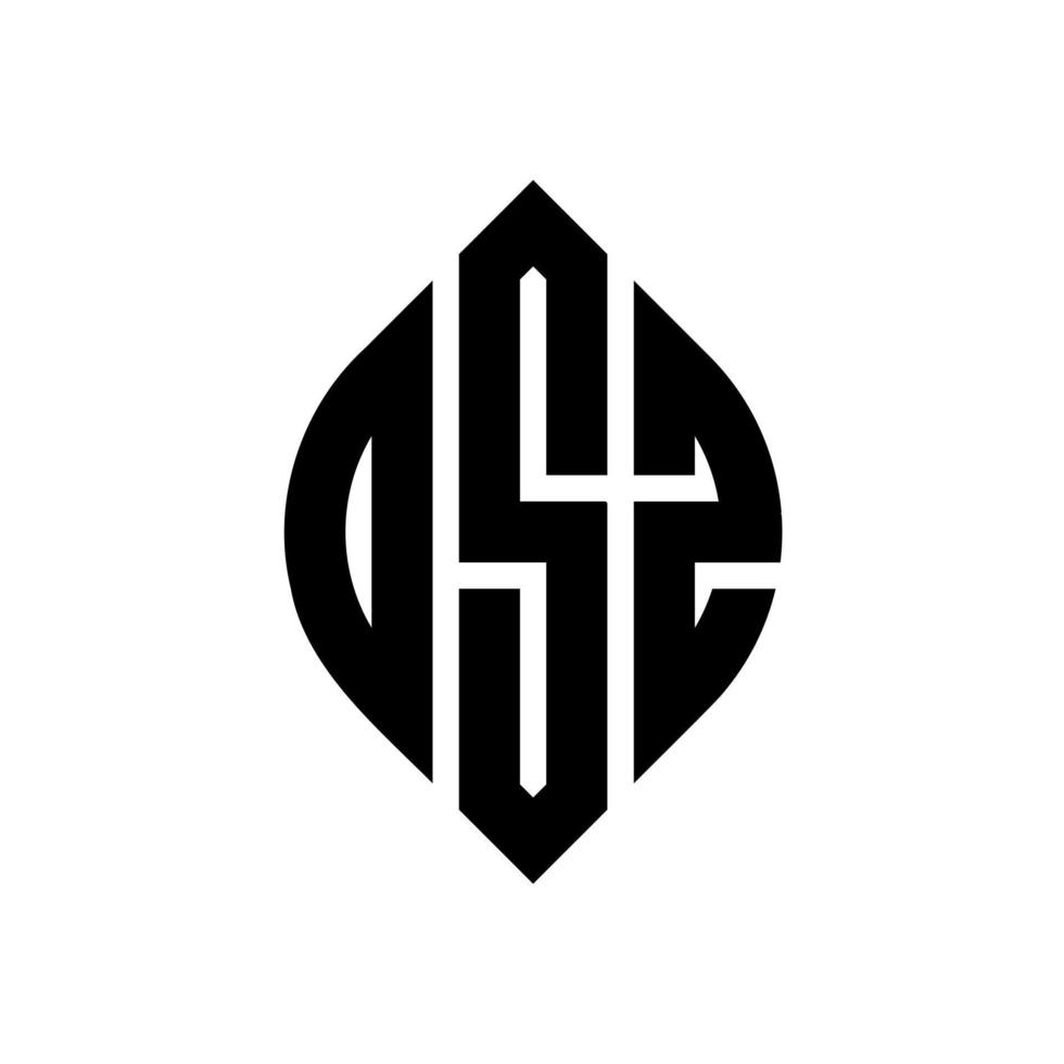 diseño de logotipo de letra circular dsz con forma de círculo y elipse. letras de elipse dsz con estilo tipográfico. las tres iniciales forman un logo circular. vector de marca de letra de monograma abstracto del emblema del círculo dsz.