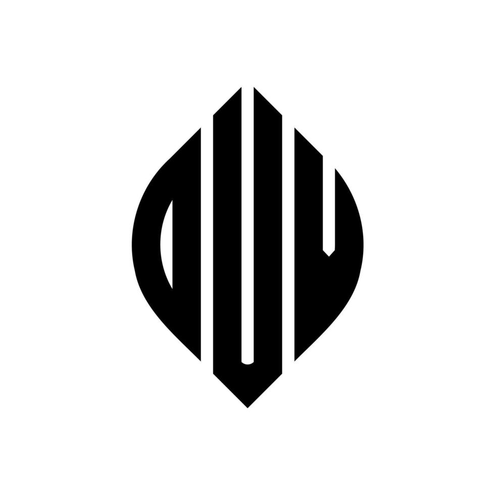 diseño de logotipo de letra de círculo duv con forma de círculo y elipse. duv letras elipses con estilo tipográfico. las tres iniciales forman un logo circular. vector de marca de letra de monograma abstracto del emblema del círculo duv.