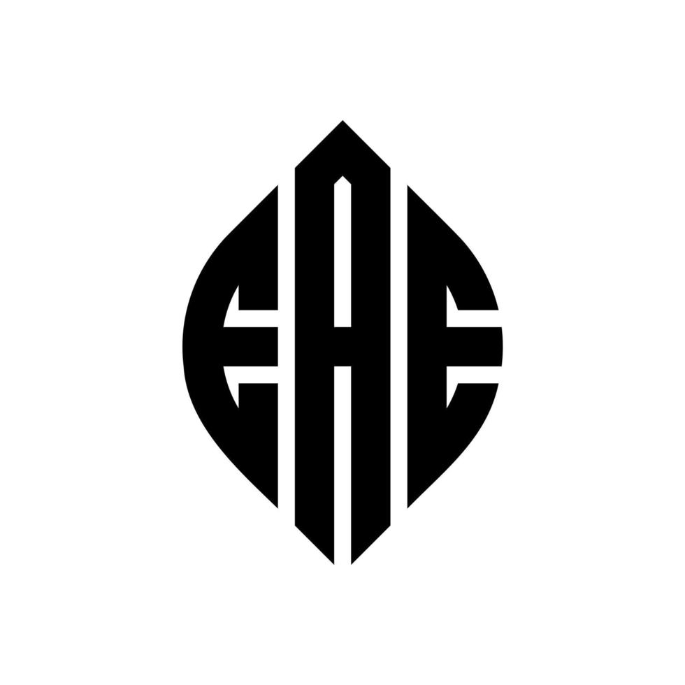 EAE circle letter logo design with circle and ellipse shape. EAE ellipse letters with typographic style. The three initials form a circle logo. EAE Circle Emblem Abstract Monogram Letter Mark Vector. vector