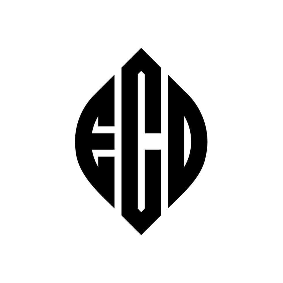 ECD circle letter logo design with circle and ellipse shape. ECD ellipse letters with typographic style. The three initials form a circle logo. ECD Circle Emblem Abstract Monogram Letter Mark Vector. vector