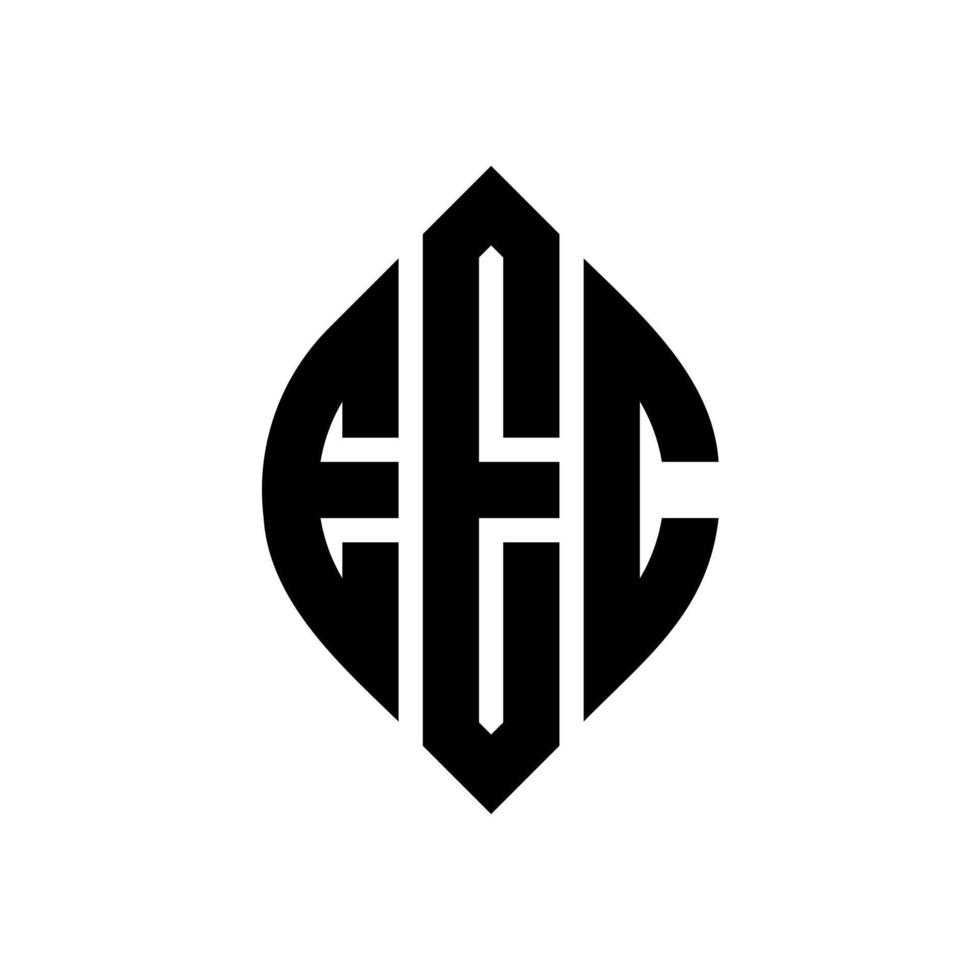 EEC circle letter logo design with circle and ellipse shape. EEC ellipse letters with typographic style. The three initials form a circle logo. EEC Circle Emblem Abstract Monogram Letter Mark Vector. vector