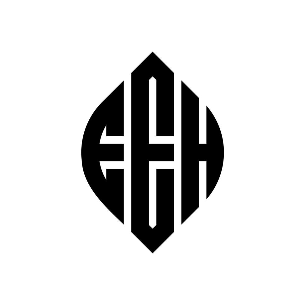 EEH circle letter logo design with circle and ellipse shape. EEH ellipse letters with typographic style. The three initials form a circle logo. EEH Circle Emblem Abstract Monogram Letter Mark Vector. vector