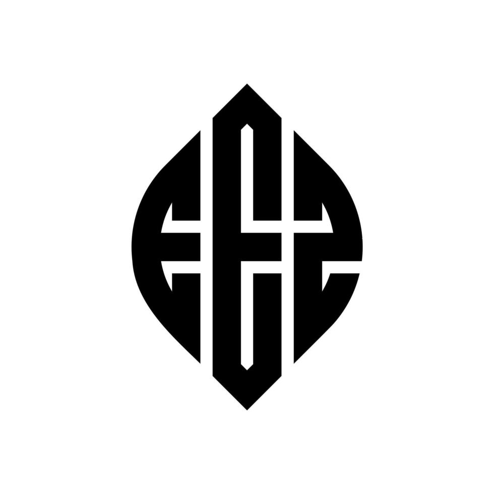 EEZ circle letter logo design with circle and ellipse shape. EEZ ellipse letters with typographic style. The three initials form a circle logo. EEZ Circle Emblem Abstract Monogram Letter Mark Vector. vector