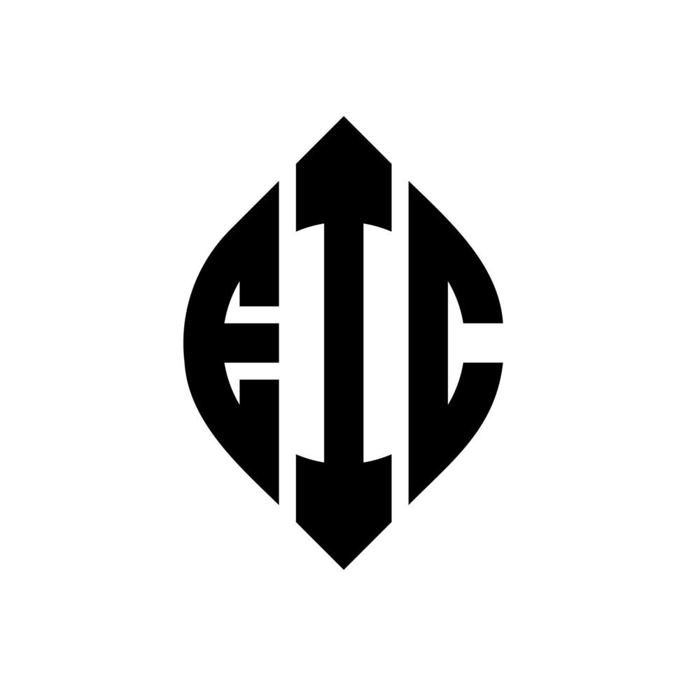 diseño de logotipo de letra de círculo eic con forma de círculo y elipse. letras de elipse eic con estilo tipográfico. las tres iniciales forman un logo circular. vector de marca de letra de monograma abstracto del emblema del círculo eic.