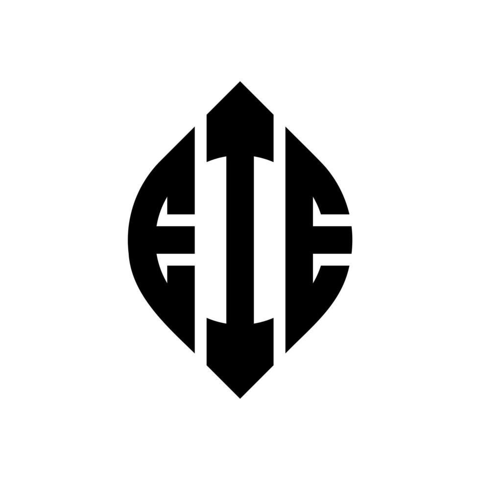 EIE circle letter logo design with circle and ellipse shape. EIE ellipse letters with typographic style. The three initials form a circle logo. EIE Circle Emblem Abstract Monogram Letter Mark Vector. vector