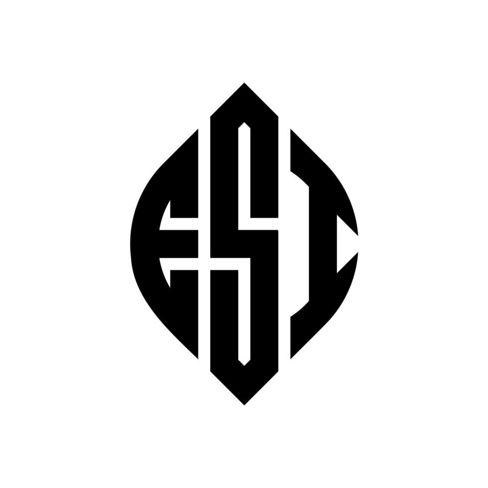 ESI circle letter logo design with circle and ellipse shape. ESI ellipse letters with typographic style. The three initials form a circle logo. ESI Circle Emblem Abstract Monogram Letter Mark Vector. vector