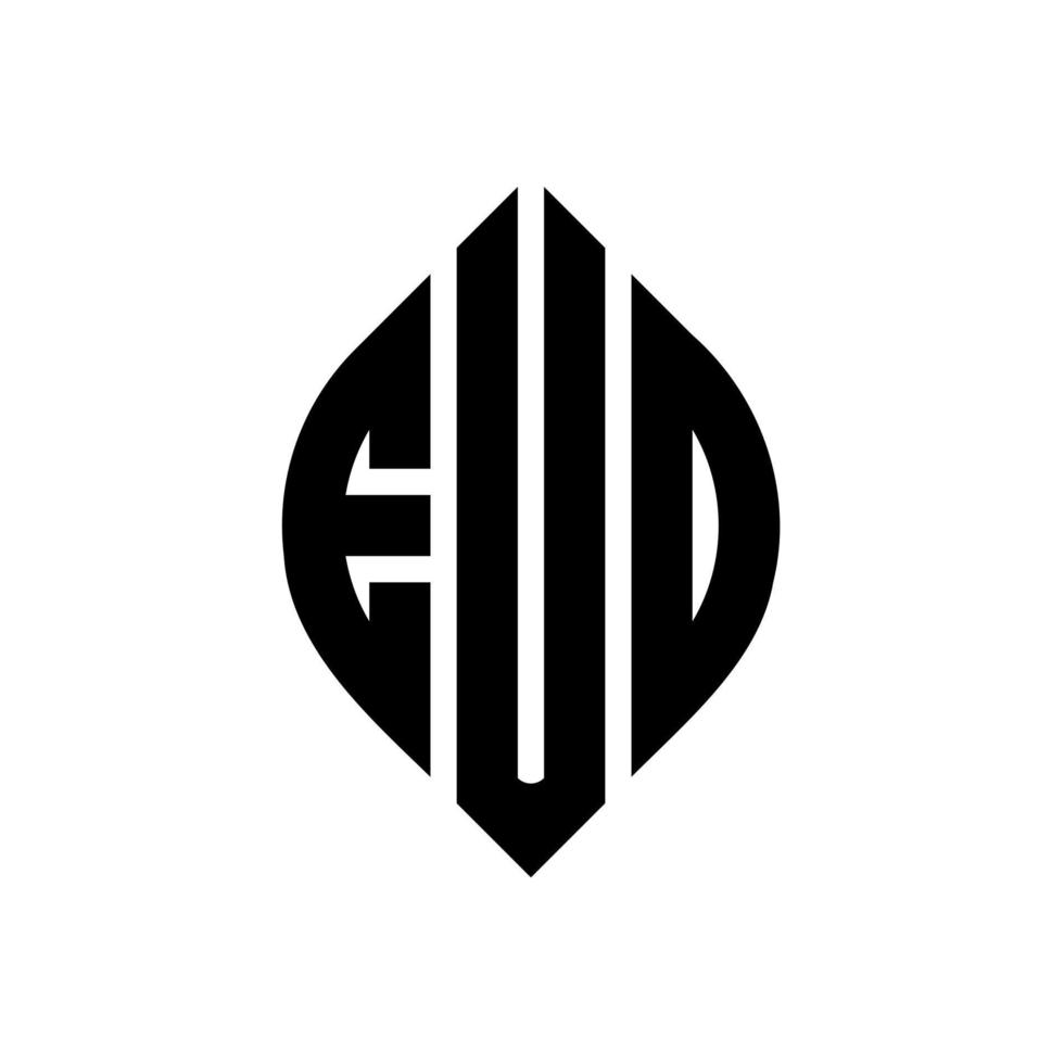 EUD circle letter logo design with circle and ellipse shape. EUD ellipse letters with typographic style. The three initials form a circle logo. EUD Circle Emblem Abstract Monogram Letter Mark Vector. vector