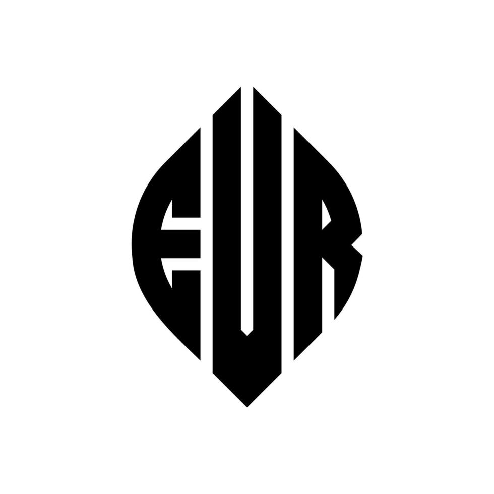diseño de logotipo de letra de círculo evr con forma de círculo y elipse. evr elipse letras con estilo tipográfico. las tres iniciales forman un logo circular. vector de marca de letra de monograma abstracto del emblema del círculo evr.