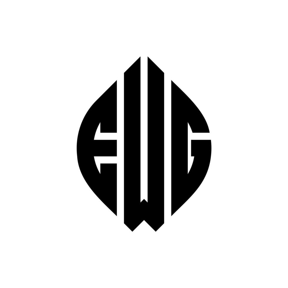diseño de logotipo de letra de círculo ewg con forma de círculo y elipse. letras elipses ewg con estilo tipográfico. las tres iniciales forman un logo circular. vector de marca de letra de monograma abstracto del emblema del círculo ewg.
