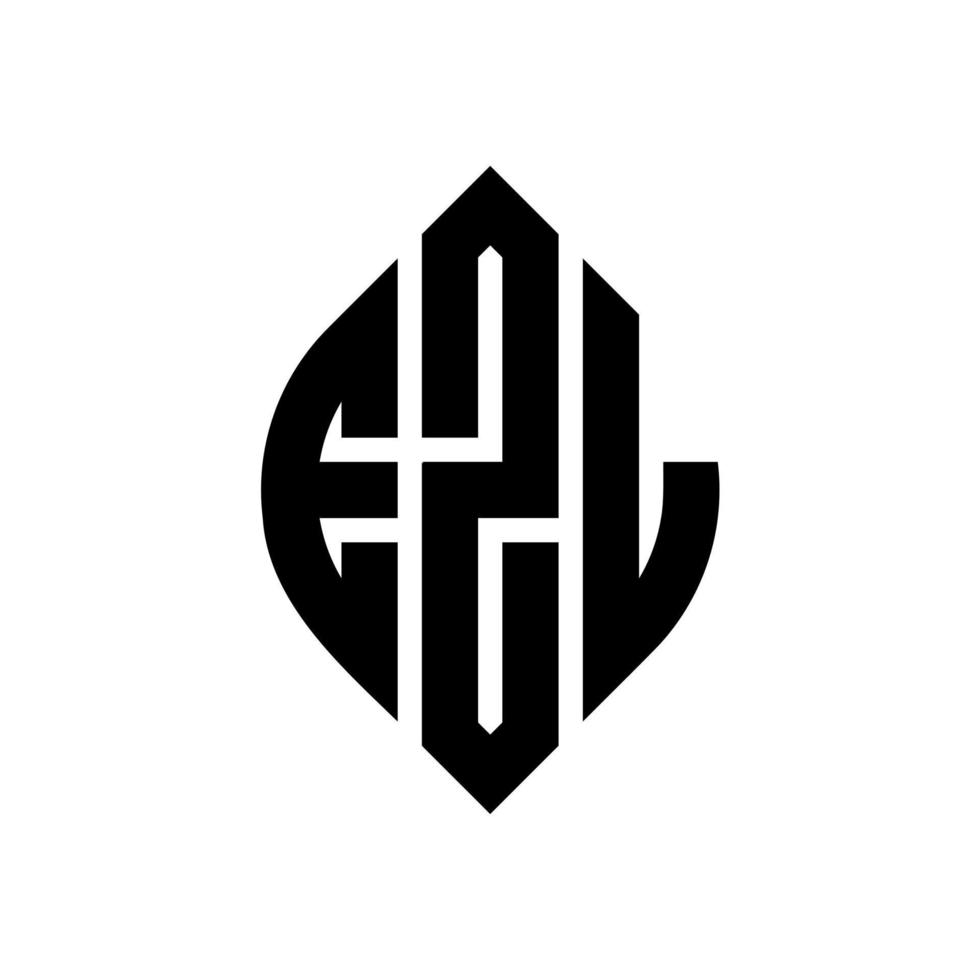 EZL circle letter logo design with circle and ellipse shape. EZL ellipse letters with typographic style. The three initials form a circle logo. EZL Circle Emblem Abstract Monogram Letter Mark Vector. vector