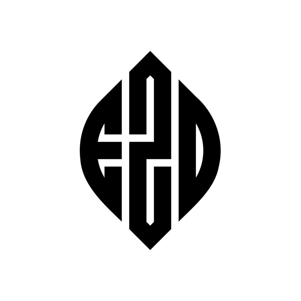 diseño de logotipo de letra de círculo ezo con forma de círculo y elipse. letras elipses ezo con estilo tipográfico. las tres iniciales forman un logo circular. vector de marca de letra de monograma abstracto del emblema del círculo ezo.