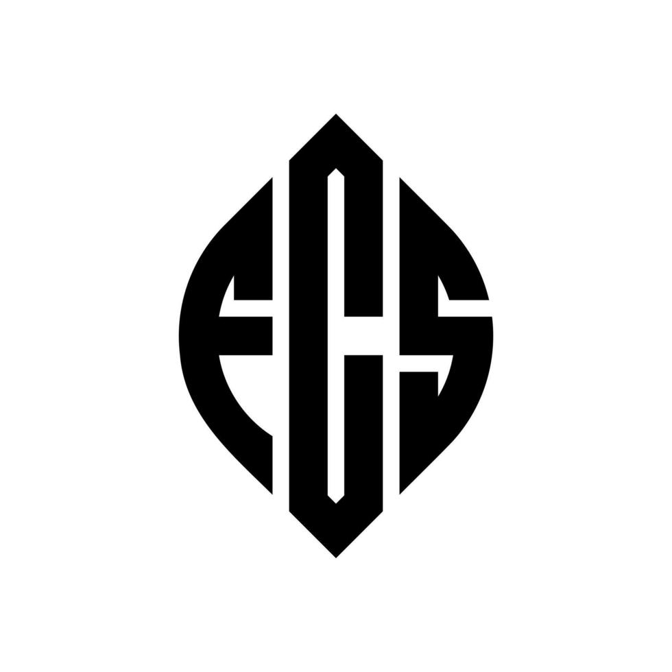 diseño de logotipo de letra circular fcs con forma de círculo y elipse. fcs letras elipses con estilo tipográfico. las tres iniciales forman un logo circular. vector de marca de letra de monograma abstracto del emblema del círculo fcs.