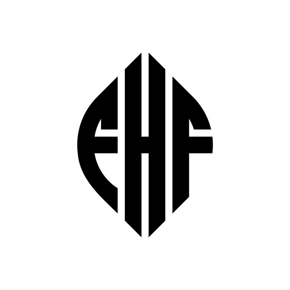 diseño de logotipo de letra circular fhf con forma de círculo y elipse. Letras de elipse fhf con estilo tipográfico. las tres iniciales forman un logo circular. vector de marca de letra de monograma abstracto del emblema del círculo fhf.